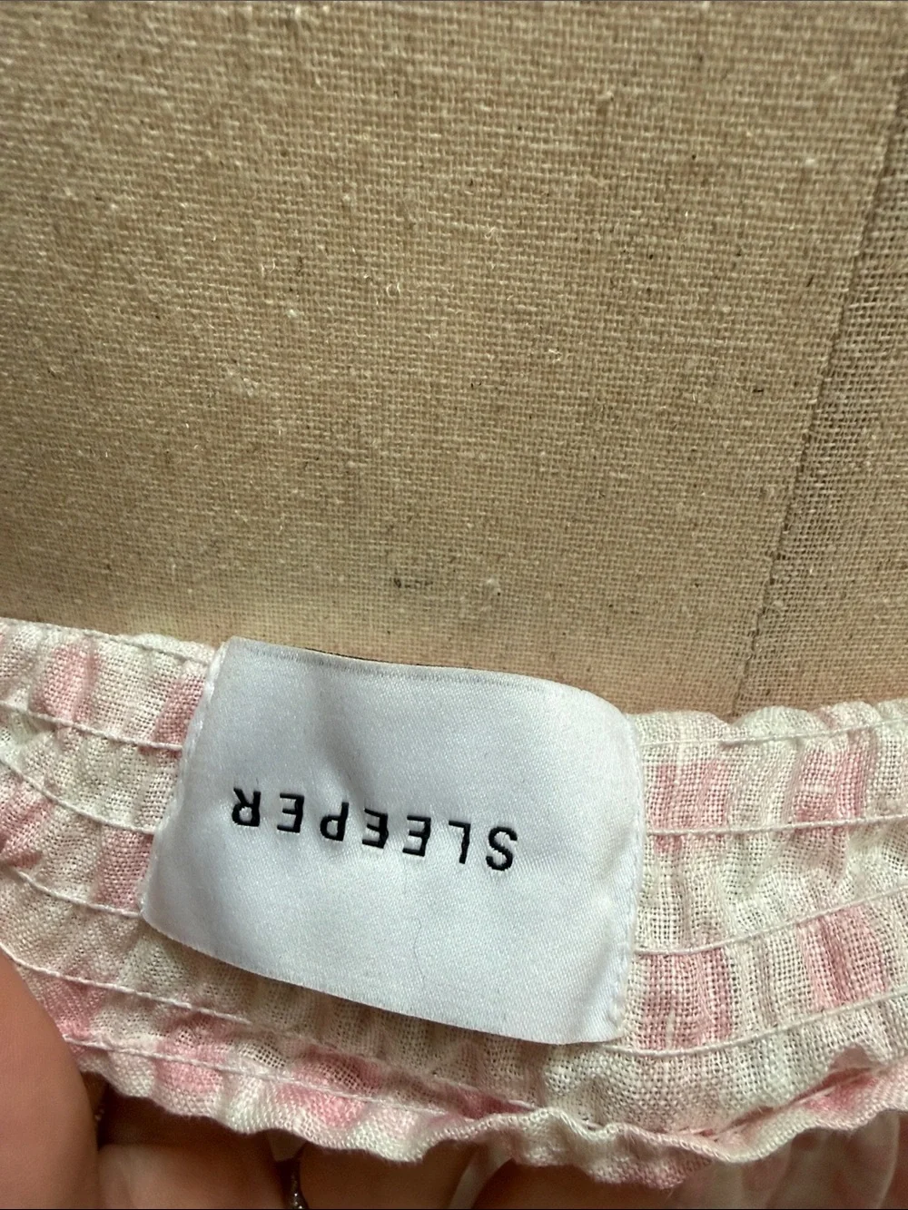 Sleeper Pink Gingham Off-Shoulder Smocked Dress - Picture 3 of 3